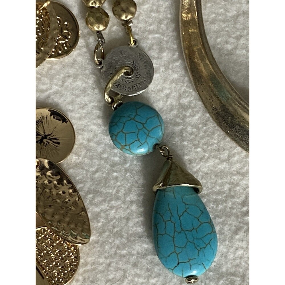 Lot of 10 Women’s Statement Necklaces  chokers Gold Tone Turquoise Pearl Boho - Picture 12 of 12